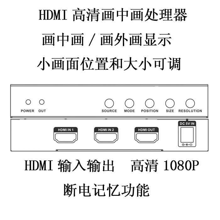 經(jīng)濟型2路HDMI畫面分割器
